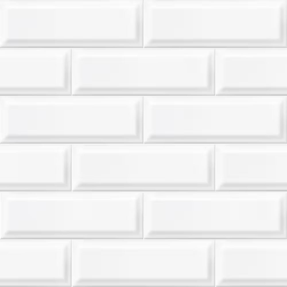 4" x 16" Bright White Beveled Ceramic Wall Tile $1.99/sf 10.75 sf/box